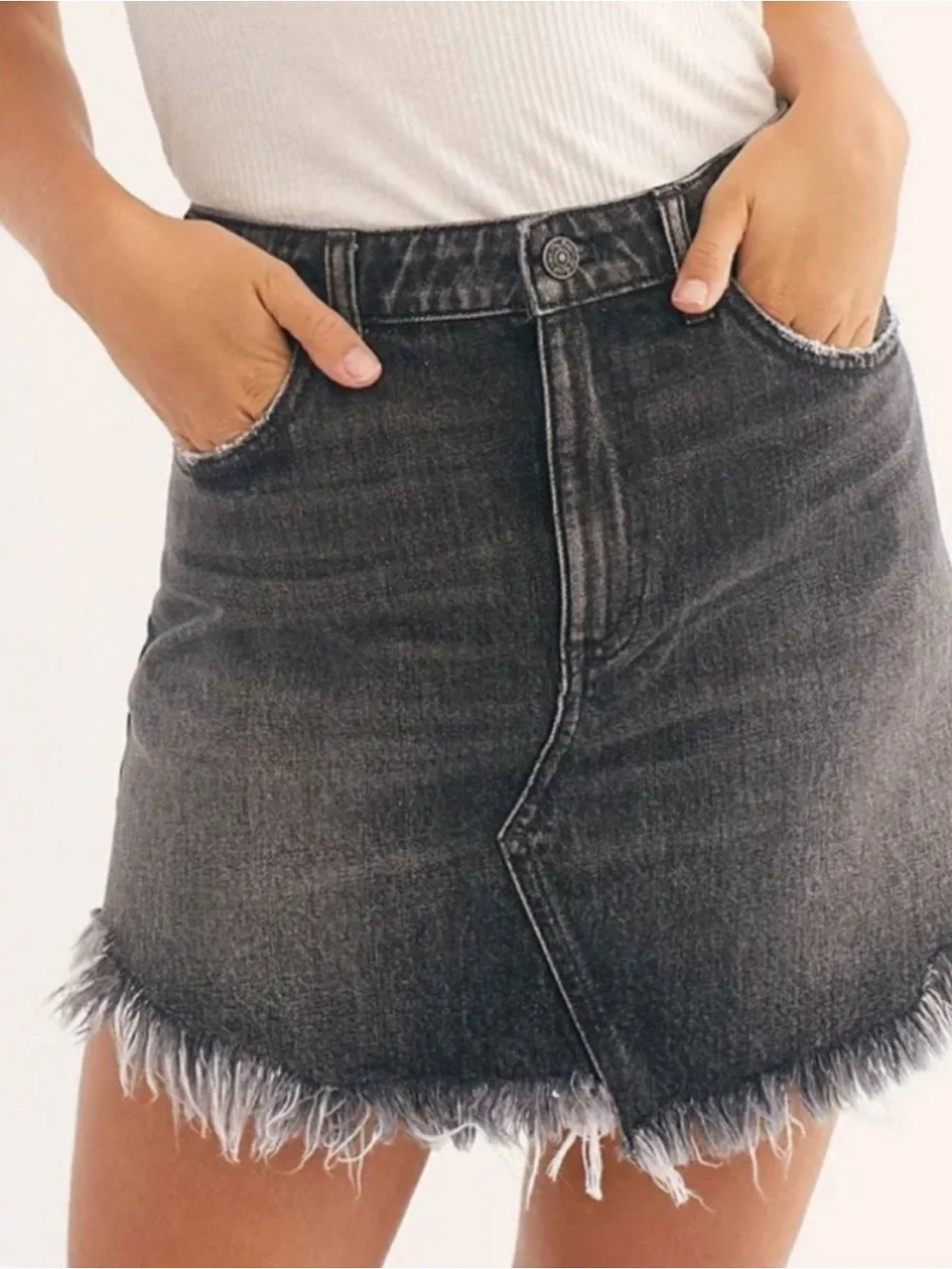 NWT-Free People We The Free Maverick Denim Mini Skirt-Size 26